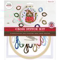 Cross Stitch Hoop Kit: Festive Cat