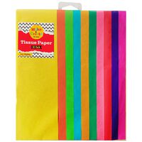 Assorted Coloured Tissue Paper: 10 Sheets