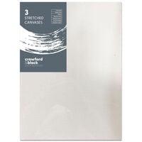 Crawford & Black Stretched Canvases 16 x 20 Inches: Pack of 3