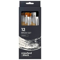 Crawford & Black Paint Brush Set: Pack of 12