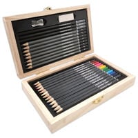 Crawford & Black 26 Piece Wooden Artist Sketching Set