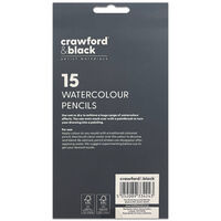 Crawford & Black Watercolour Pencils: Pack of 15