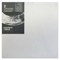 Crawford & Black Stretched Canvases 8  x 8 Inches: Pack of 2