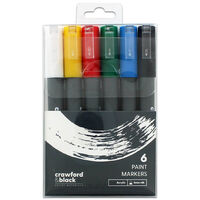 Crawford & Black Paint Markers: Pack of 6