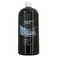 Crawford & Black Acrylic Black Paint: 1L