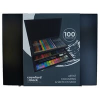 Crawford & Black Artist Colouring and Sketch Studio: 100 Piece Set