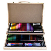 PaperPlace 75 Piece Wooden Case Stationery Set