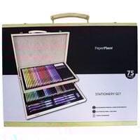 PaperPlace 75 Piece Wooden Case Stationery Set