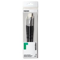 Reeves Acrylic Short Handle Brush Set: Pack of 4