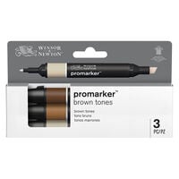 Winsor & Newton ProMarker Brown Tones: Pack of 3