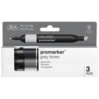 Winsor & Newton ProMarker Grey Tones: Pack of 3