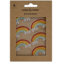 Rainbow Gemstone Stickers: Pack of 6