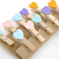 Pastel Heart Wooden Pegs