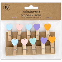 Pastel Heart Wooden Pegs