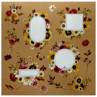 Autumnal Wildflower Design Pad: 6 x 6 Inches