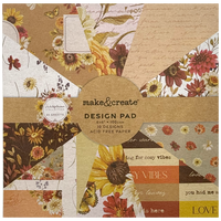 Autumnal Wildflower Design Pad: 6 x 6 Inches
