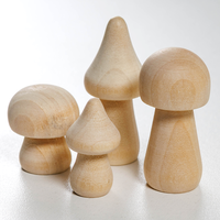 Wooden Mushroom Decorations: Pack of 4