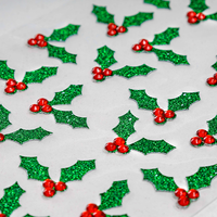 Christmas Holly & Wreath Stickers: Pack of 54