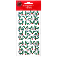 Christmas Holly & Wreath Stickers: Pack of 54