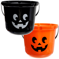 Assorted Halloween Pumpkin Bucket: Bundle of 2