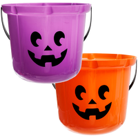 Assorted Halloween Pumpkin Bucket: Bundle of 2