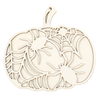 Halloween Wooden Pumpkin Plaque: Bundle of 2