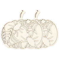 Halloween Wooden Pumpkin Plaque: Bundle of 2
