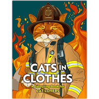 Cats in Clothes Colouring Book