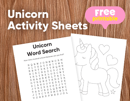 Free Printable Unicorn Activiy Sheets