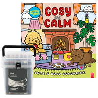 Cosy and Calm Colouring Book and Pen Bundle